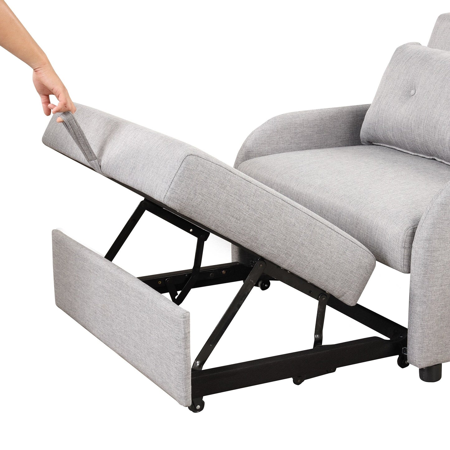 Roomfitters 3-in-1 Pull-Out Sofa Sleeper with Wing Tables, USB Charging, and Nap-Friendly Fabric for Living Room