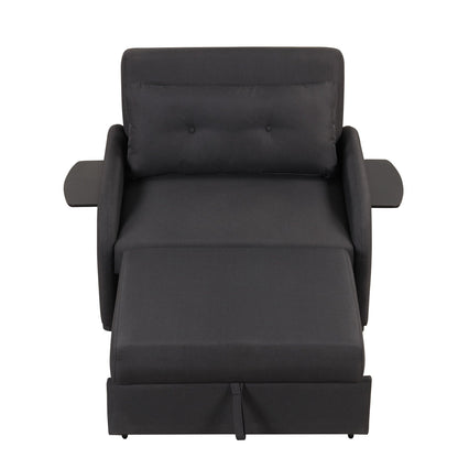 Roomfitters 3-in-1 Pull-Out Sofa Sleeper with Wing Tables, USB Charging, and Nap-Friendly Fabric for Living Room