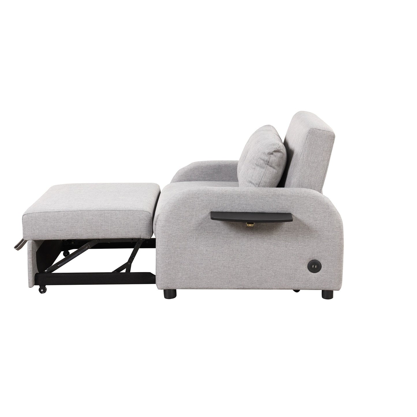 Roomfitters 3-in-1 Pull-Out Sofa Sleeper with Wing Tables, USB Charging, and Nap-Friendly Fabric for Living Room