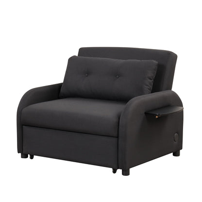 Roomfitters 3-in-1 Pull-Out Sofa Sleeper with Wing Tables, USB Charging, and Nap-Friendly Fabric for Living Room