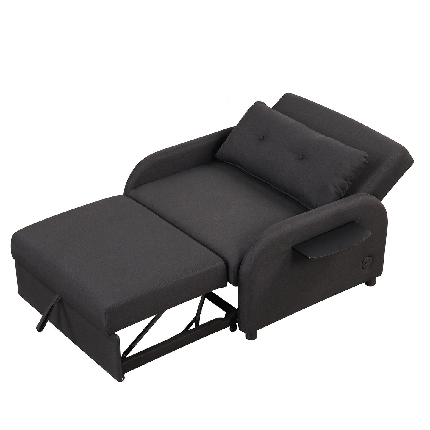 Roomfitters 3-in-1 Pull-Out Sofa Sleeper with Wing Tables, USB Charging, and Nap-Friendly Fabric for Living Room