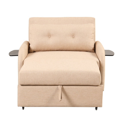 Roomfitters 3-in-1 Pull-Out Sofa Sleeper with Wing Tables, USB Charging, and Nap-Friendly Fabric for Living Room