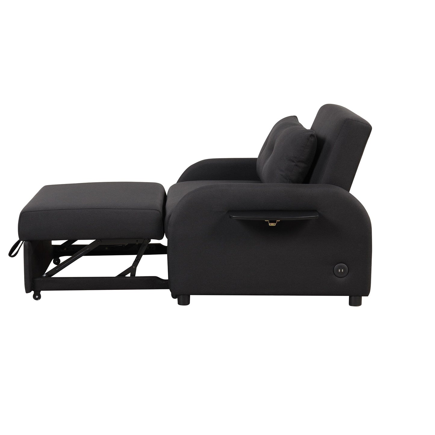 Roomfitters 3-in-1 Pull-Out Sofa Sleeper with Wing Tables, USB Charging, and Nap-Friendly Fabric for Living Room