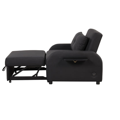 Roomfitters 3-in-1 Pull-Out Sofa Sleeper with Wing Tables, USB Charging, and Nap-Friendly Fabric for Living Room