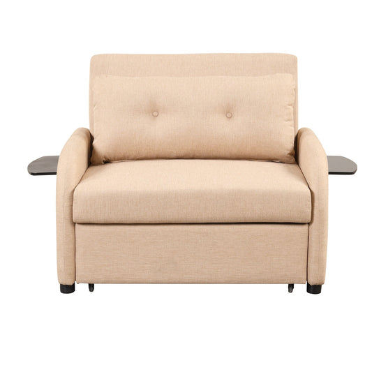 Roomfitters 3-in-1 Pull-Out Sofa Sleeper with Wing Tables, USB Charging, and Nap-Friendly Fabric for Living Room