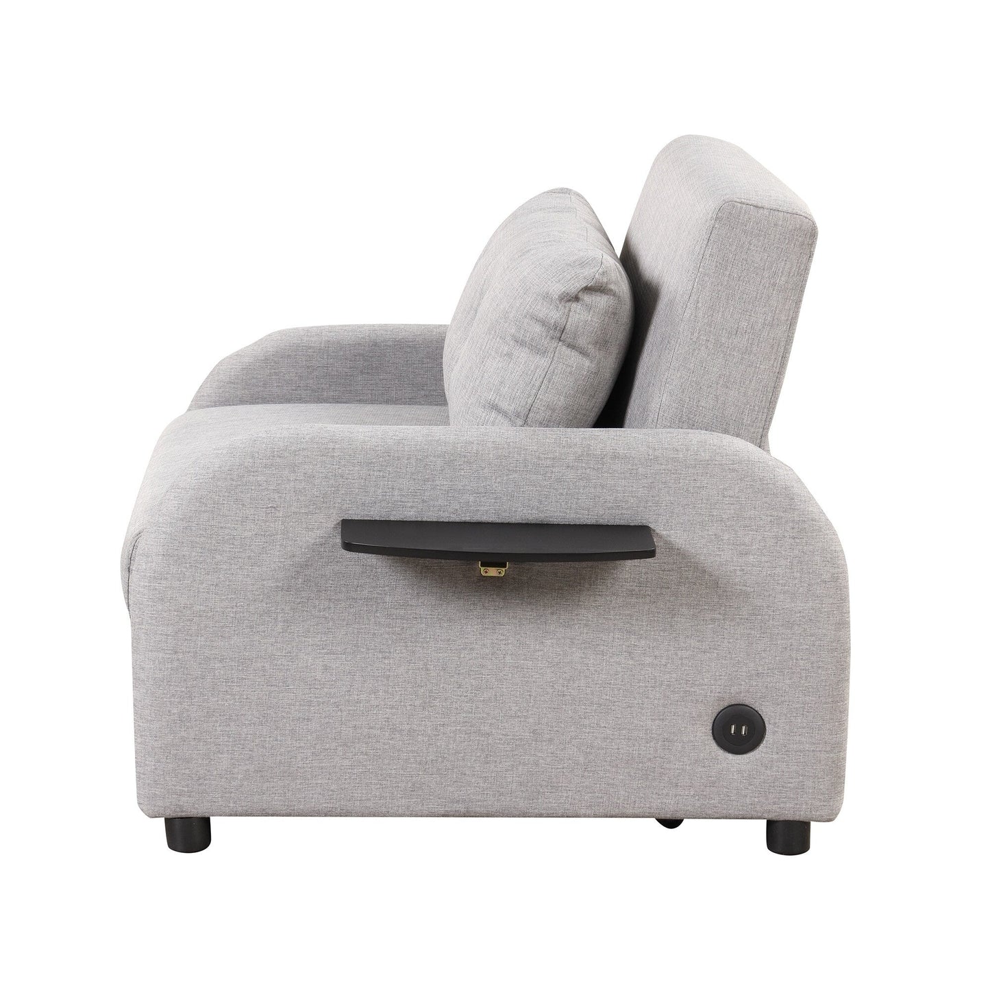 Roomfitters 3-in-1 Pull-Out Sofa Sleeper with Wing Tables, USB Charging, and Nap-Friendly Fabric for Living Room
