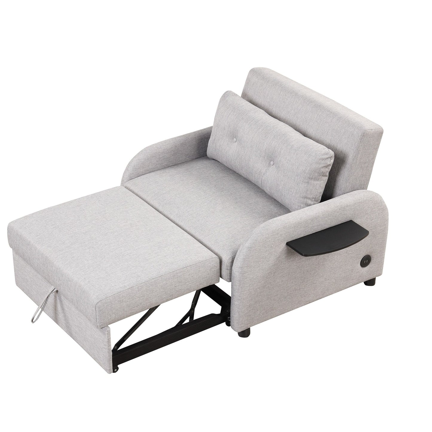 Roomfitters 3-in-1 Pull-Out Sofa Sleeper with Wing Tables, USB Charging, and Nap-Friendly Fabric for Living Room