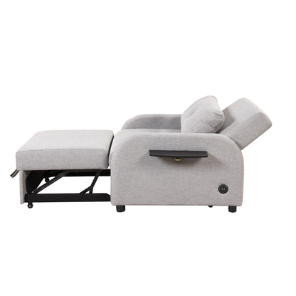 Roomfitters 3-in-1 Pull-Out Sofa Sleeper with Wing Tables, USB Charging, and Nap-Friendly Fabric for Living Room