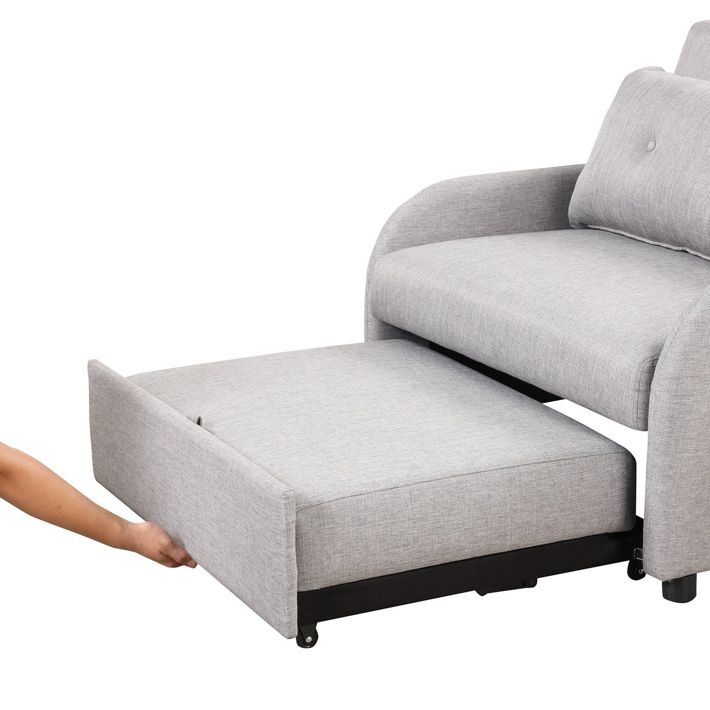 Roomfitters 3-in-1 Pull-Out Sofa Sleeper with Wing Tables, USB Charging, and Nap-Friendly Fabric for Living Room