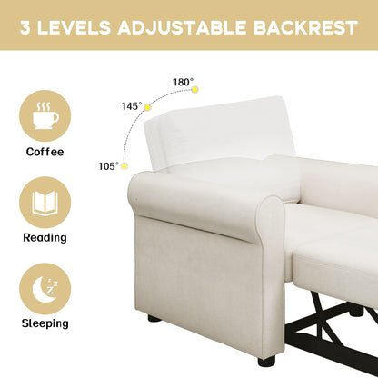 Roomfitters 3-in-1 Sofa Bed Chair, Convertible Sleeper Chair Bed, Adjustable Backrest Into Sofa, Lounger Chair