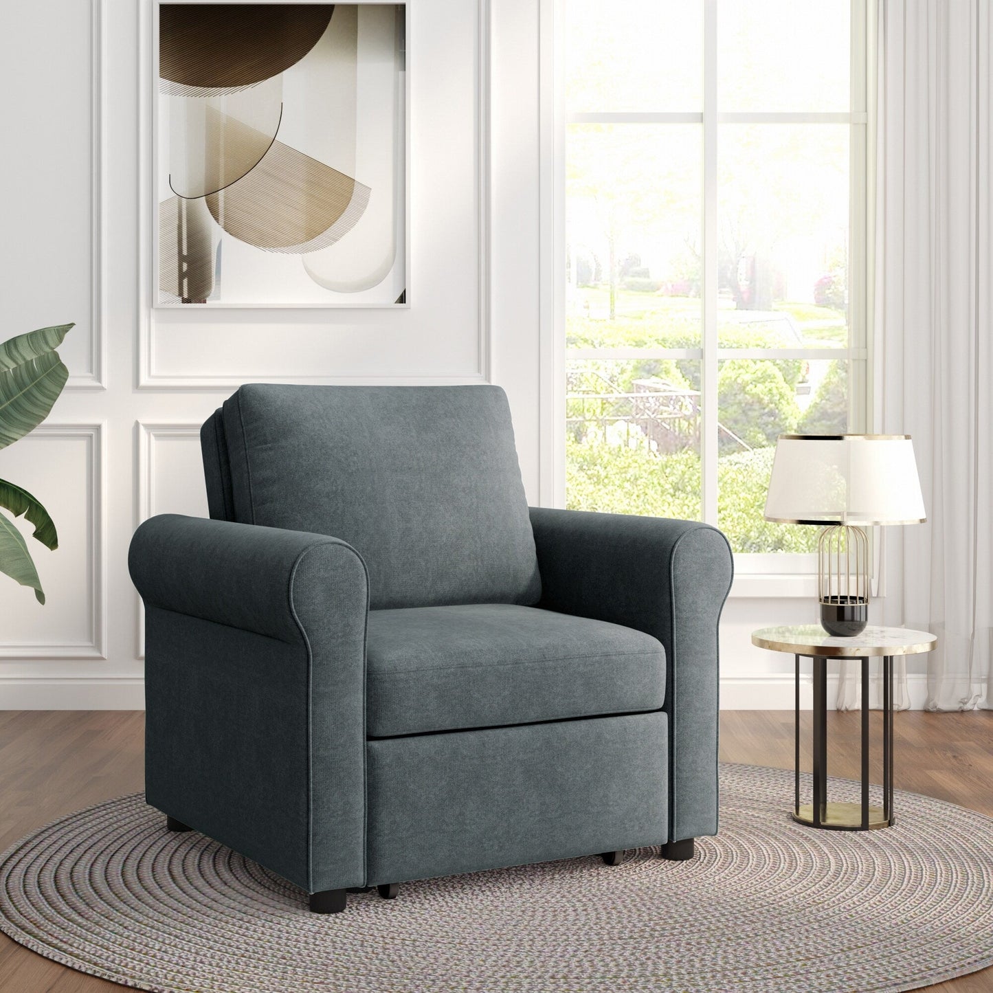 Roomfitters 3-in-1 Sofa Bed Chair, Convertible Sleeper Chair Bed, Adjustable Backrest Into Sofa, Lounger Chair