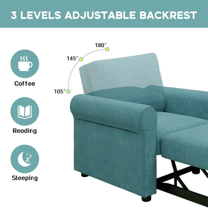 Roomfitters 3-in-1 Sofa Bed Chair, Convertible Sleeper Chair Bed, Adjustable Backrest Into Sofa, Lounger Chair