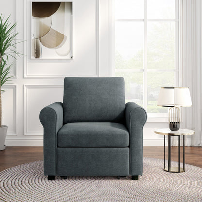 Roomfitters 3-in-1 Sofa Bed Chair, Convertible Sleeper Chair Bed, Adjustable Backrest Into Sofa, Lounger Chair