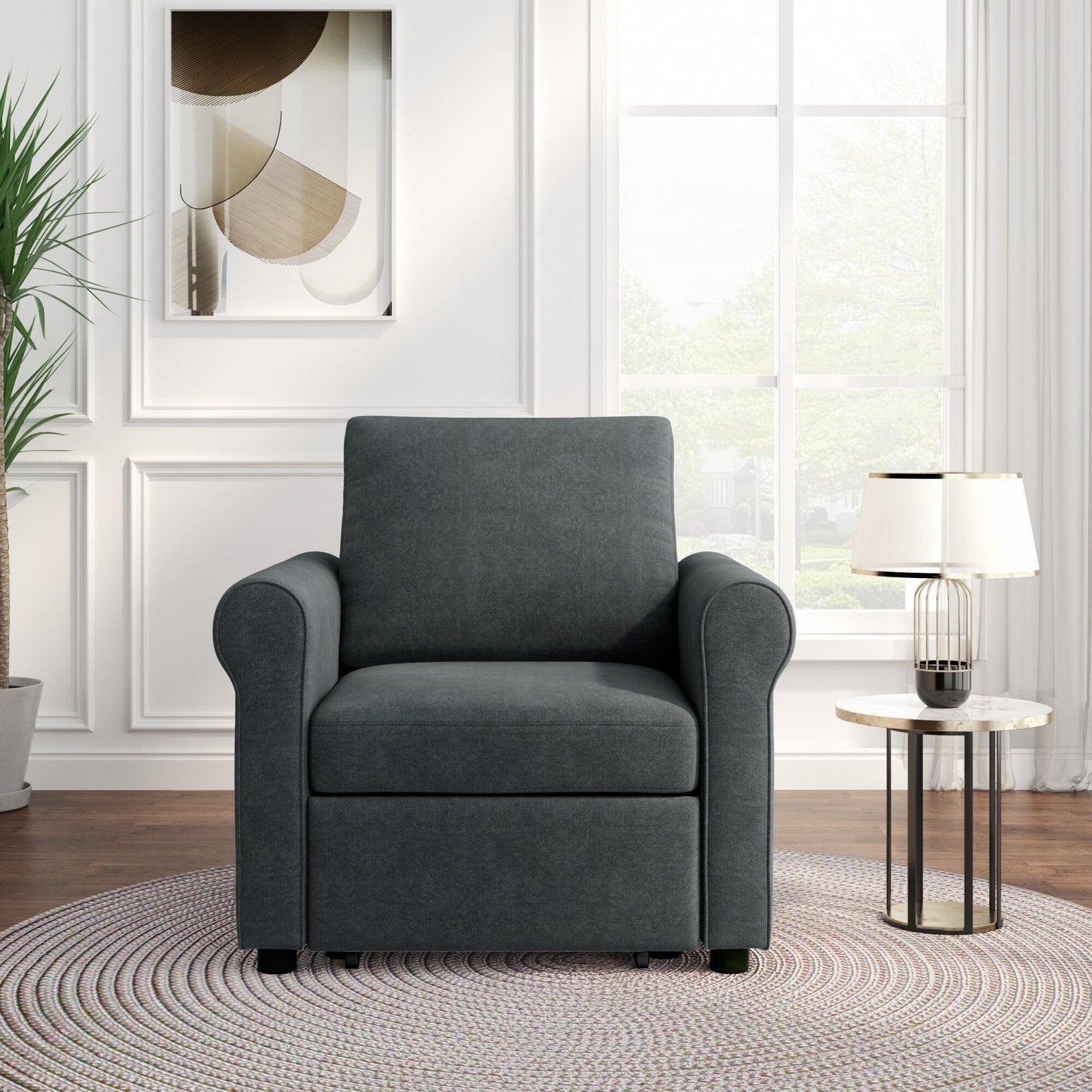 Roomfitters 3-in-1 Sofa Bed Chair, Convertible Sleeper Chair Bed, Adjustable Backrest Into Sofa, Lounger Chair