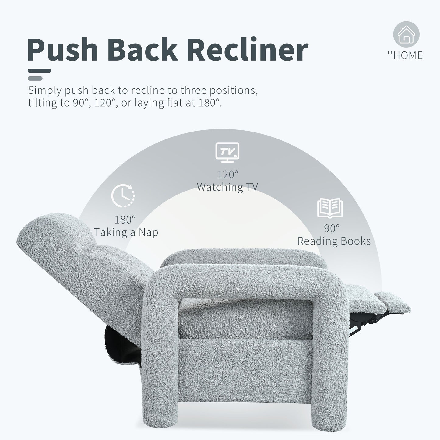 Roomfitters 31.25 Push Back Recliner Armchair, Upholstered Recliner Chair for Living Room