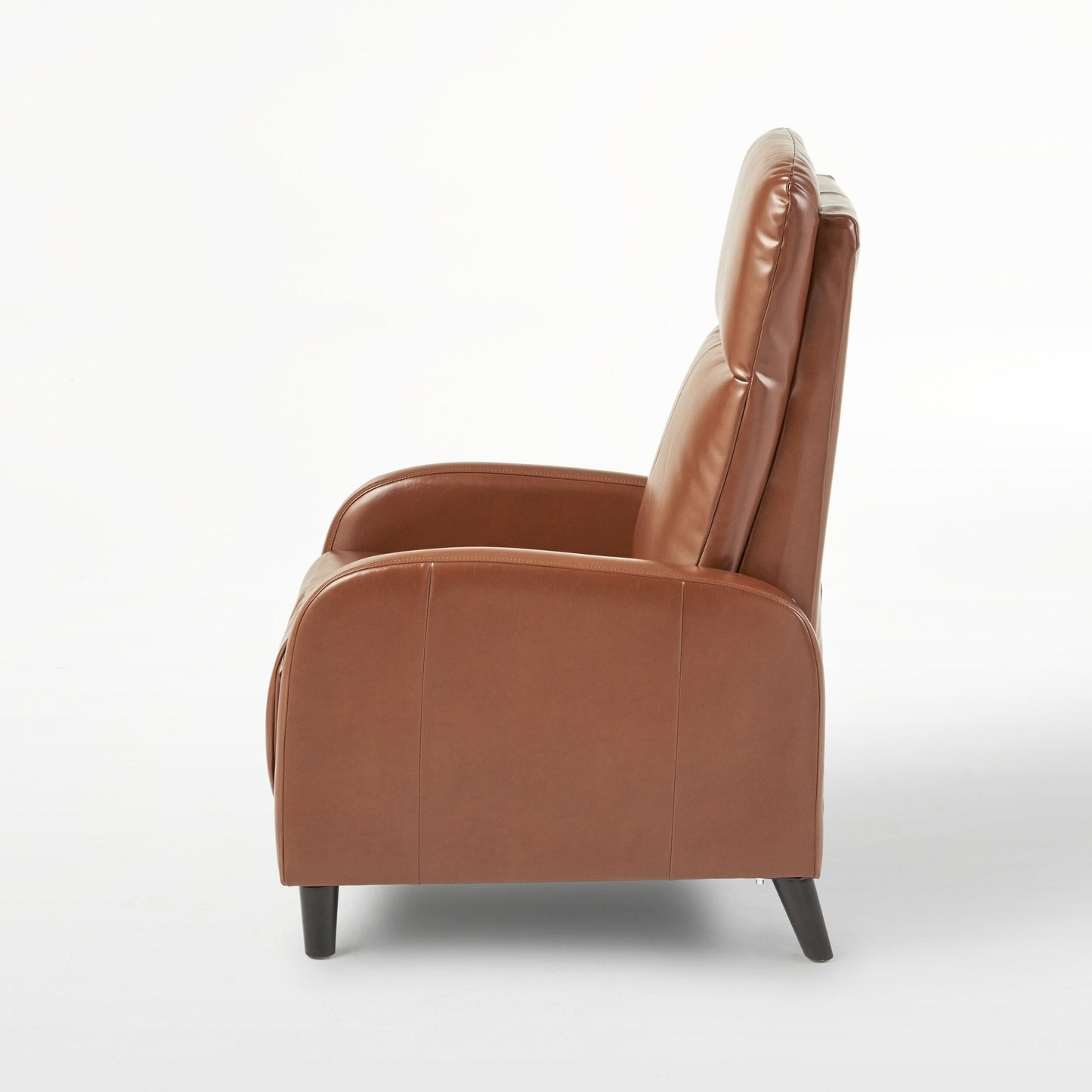 Roomfitters 33.5 Wide Faux Leather Push Back Standard Recliner, Brown