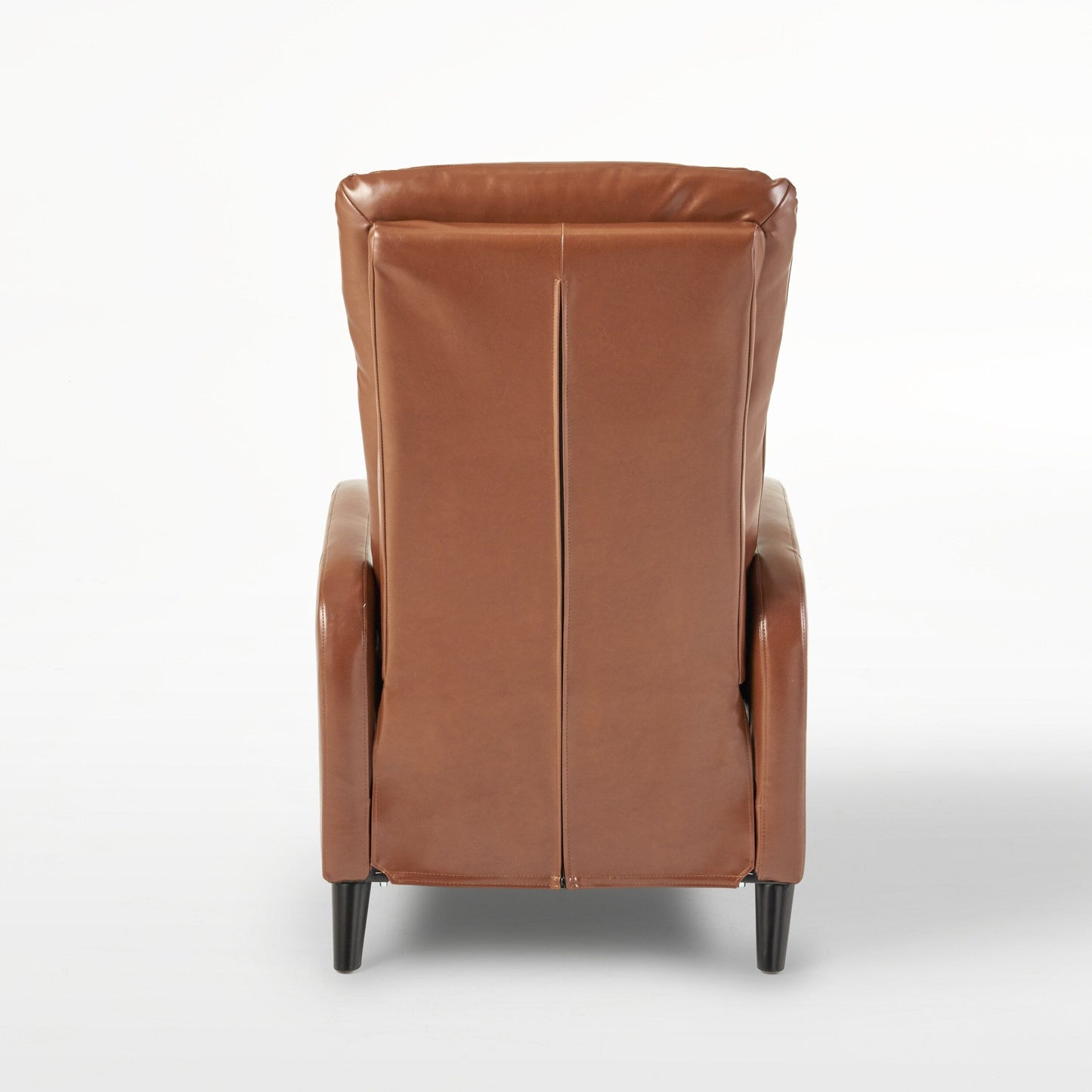Roomfitters 33.5 Wide Faux Leather Push Back Standard Recliner, Brown