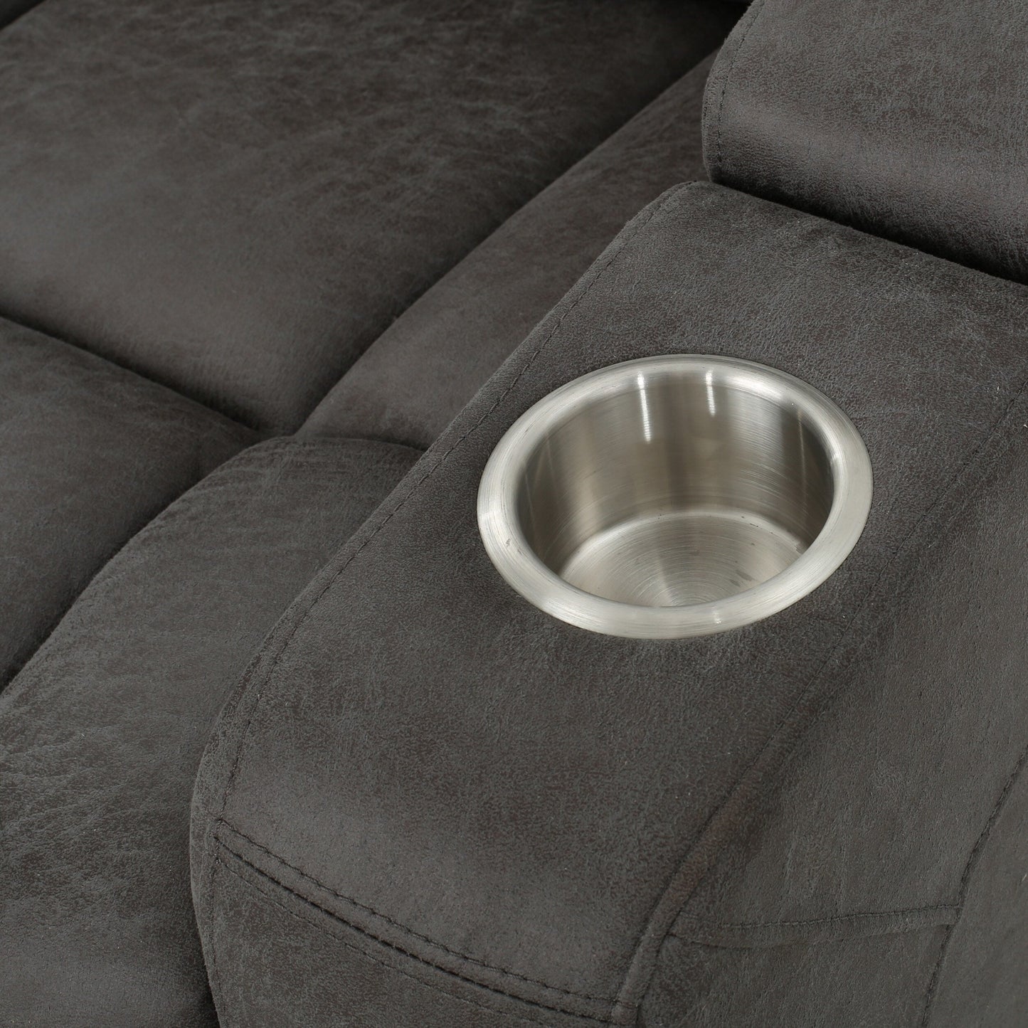Roomfitters 33 Wide Power Standard Recliner Chair with Arm Storage and USB, Slate