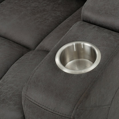 Roomfitters 33 Wide Power Standard Recliner Chair with Arm Storage and USB, Slate