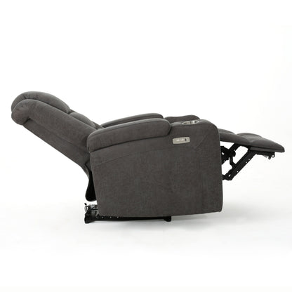 Roomfitters 33 Wide Power Standard Recliner Chair with Arm Storage and USB, Slate