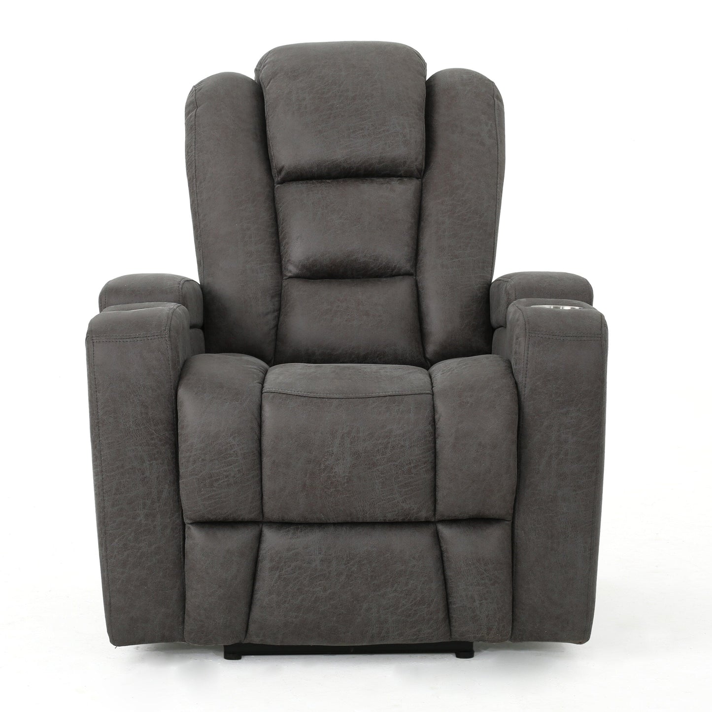 Roomfitters 33 Wide Power Standard Recliner Chair with Arm Storage and USB, Slate