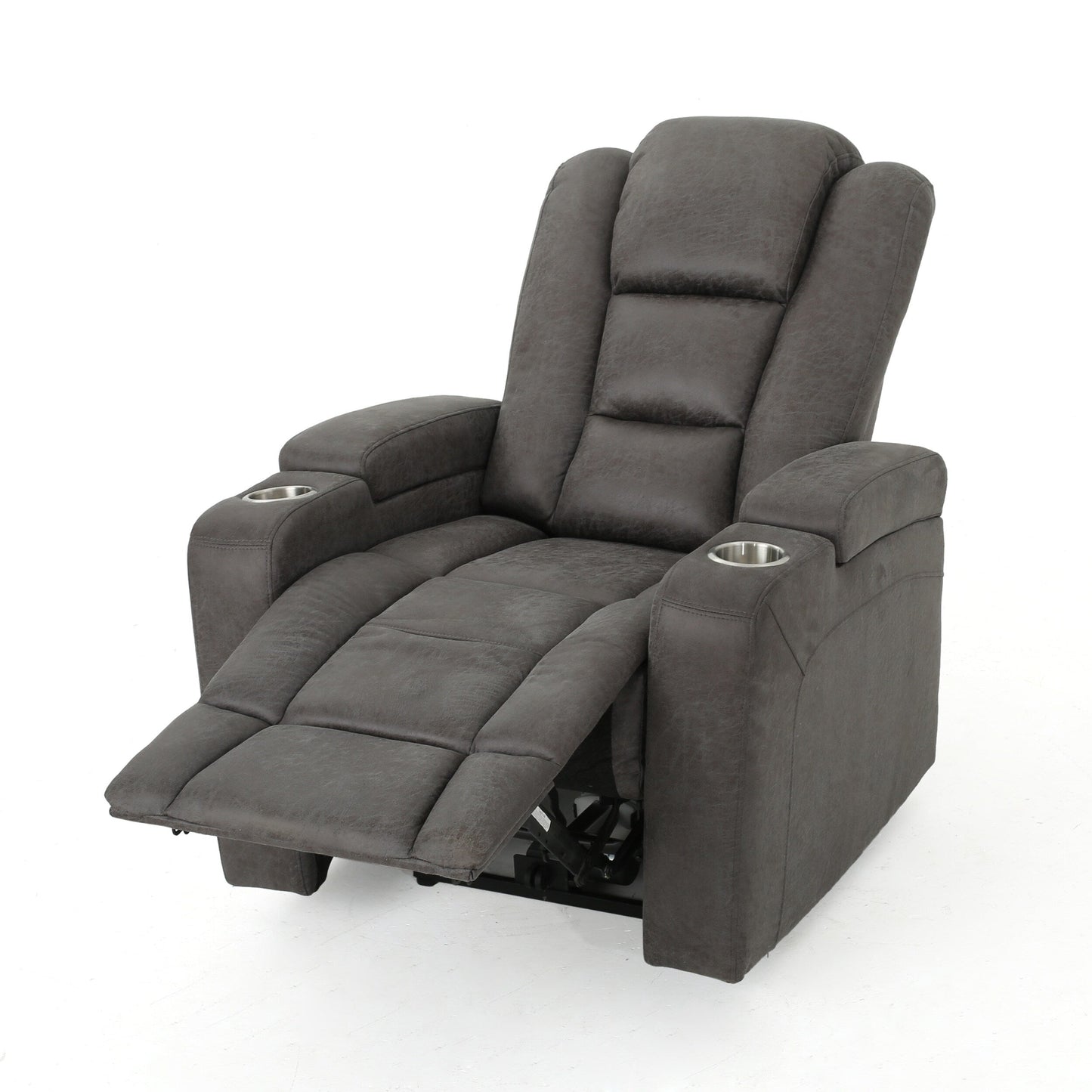 Roomfitters 33 Wide Power Standard Recliner Chair with Arm Storage and USB, Slate
