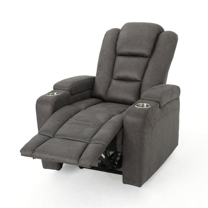 Roomfitters 33 Wide Power Standard Recliner Chair with Arm Storage and USB, Slate