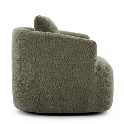 Roomfitters 360Â° Chenille Upholstered Swivel Barrel Chair Accent Sofa with Throw Pillow for Living Room Bedroom Office Hotel