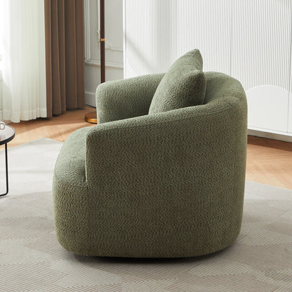Roomfitters 360Â° Chenille Upholstered Swivel Barrel Chair Accent Sofa with Throw Pillow for Living Room Bedroom Office Hotel