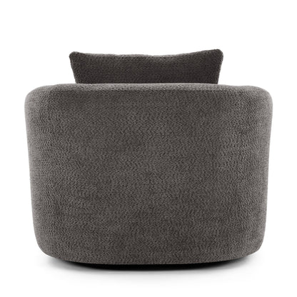 Roomfitters 360Â° Chenille Upholstered Swivel Barrel Chair Accent Sofa with Throw Pillow for Living Room Bedroom Office Hotel