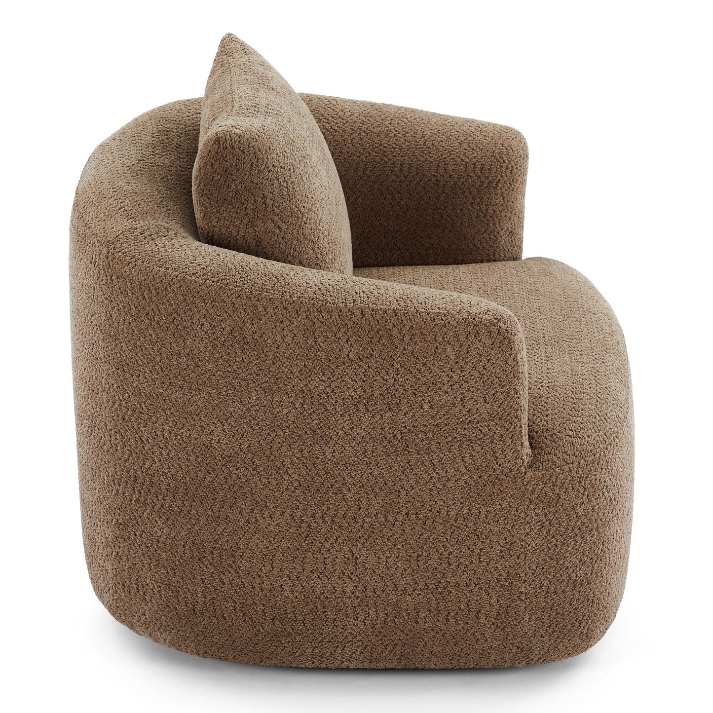 Roomfitters 360Â° Chenille Upholstered Swivel Barrel Chair Accent Sofa with Throw Pillow for Living Room Bedroom Office Hotel