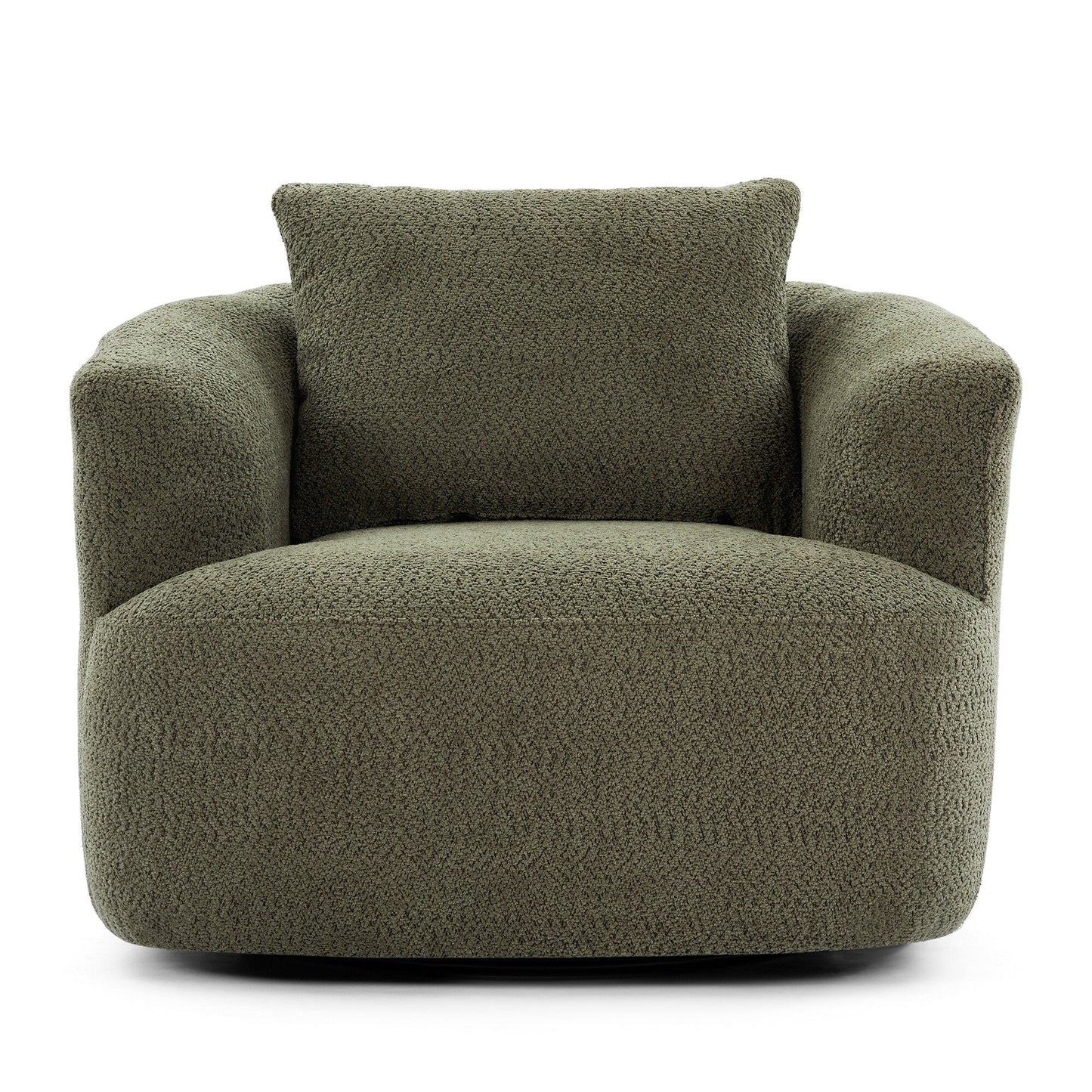 Roomfitters 360Â° Chenille Upholstered Swivel Barrel Chair Accent Sofa with Throw Pillow for Living Room Bedroom Office Hotel