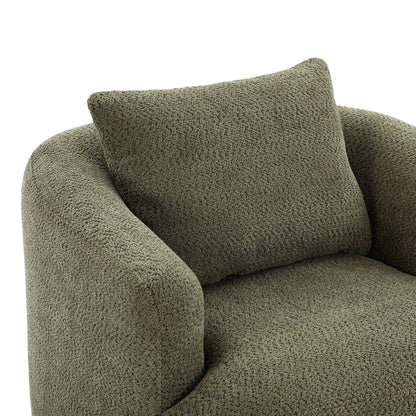 Roomfitters 360Â° Chenille Upholstered Swivel Barrel Chair Accent Sofa with Throw Pillow for Living Room Bedroom Office Hotel