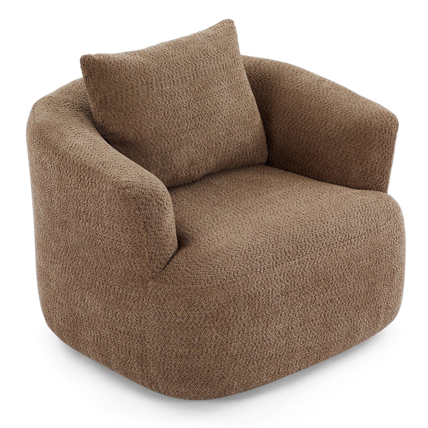 Roomfitters 360Â° Chenille Upholstered Swivel Barrel Chair Accent Sofa with Throw Pillow for Living Room Bedroom Office Hotel