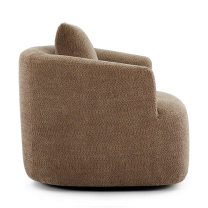 Roomfitters 360Â° Chenille Upholstered Swivel Barrel Chair Accent Sofa with Throw Pillow for Living Room Bedroom Office Hotel