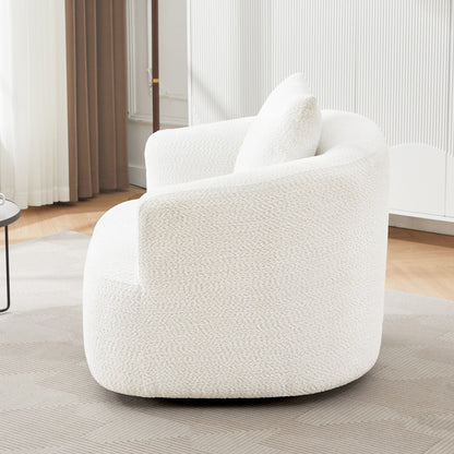 Roomfitters 360Â° Chenille Upholstered Swivel Barrel Chair Accent Sofa with Throw Pillow for Living Room Bedroom Office Hotel