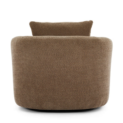 Roomfitters 360Â° Chenille Upholstered Swivel Barrel Chair Accent Sofa with Throw Pillow for Living Room Bedroom Office Hotel