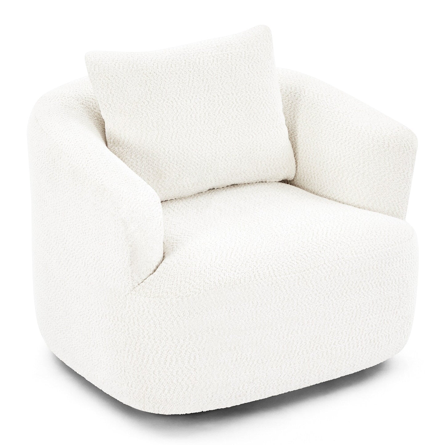 Roomfitters 360Â° Chenille Upholstered Swivel Barrel Chair Accent Sofa with Throw Pillow for Living Room Bedroom Office Hotel