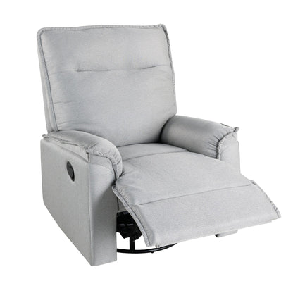 Roomfitters 360Â° Swivel Upholstered Manual Recliner Chair, Versatile Theater Recliner Sofa and Nursery Glider Rocker
