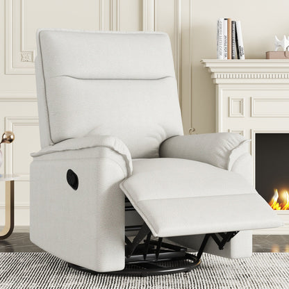 Roomfitters 360Â° Swivel Upholstered Manual Recliner Chair, Versatile Theater Recliner Sofa and Nursery Glider Rocker