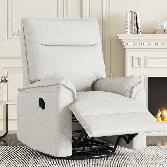 Roomfitters 360Â° Swivel Upholstered Manual Recliner Chair, Versatile Theater Recliner Sofa and Nursery Glider Rocker