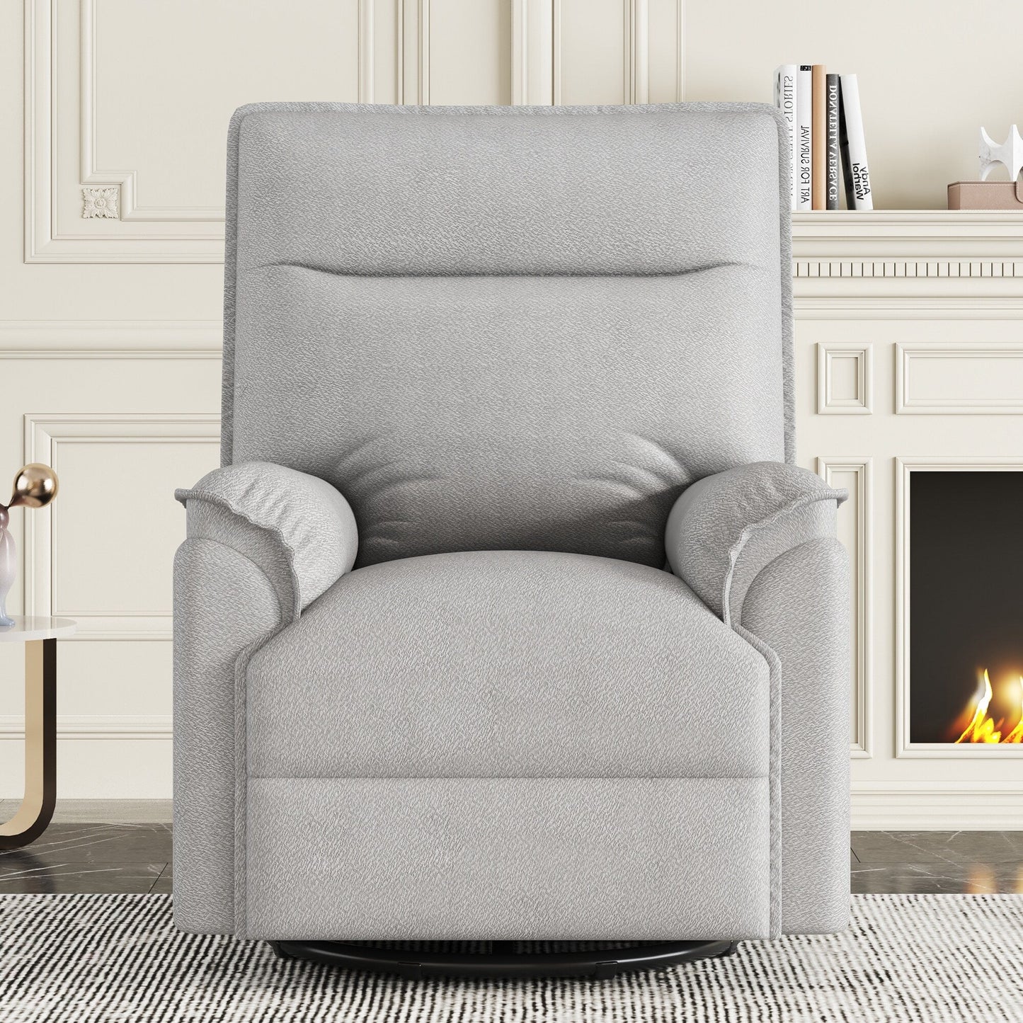 Roomfitters 360Â° Swivel Upholstered Manual Recliner Chair, Versatile Theater Recliner Sofa and Nursery Glider Rocker