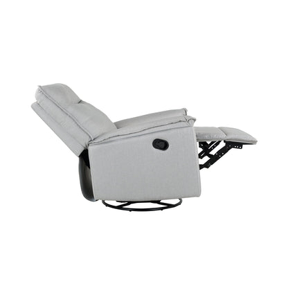 Roomfitters 360Â° Swivel Upholstered Manual Recliner Chair, Versatile Theater Recliner Sofa and Nursery Glider Rocker