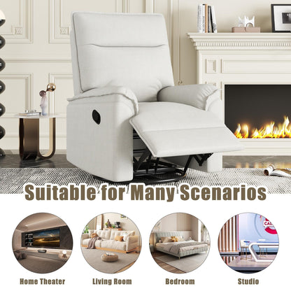 Roomfitters 360Â° Swivel Upholstered Manual Recliner Chair, Versatile Theater Recliner Sofa and Nursery Glider Rocker