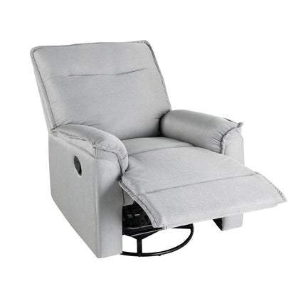 Roomfitters 360Â° Swivel Upholstered Manual Recliner Chair, Versatile Theater Recliner Sofa and Nursery Glider Rocker