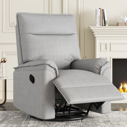 Roomfitters 360Â° Swivel Upholstered Manual Recliner Chair, Versatile Theater Recliner Sofa and Nursery Glider Rocker
