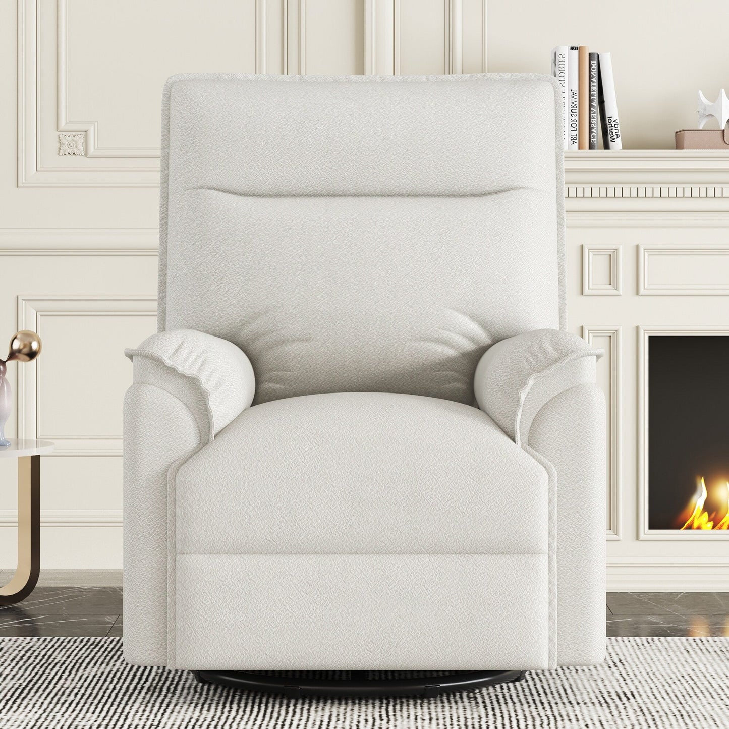 Roomfitters 360Â° Swivel Upholstered Manual Recliner Chair, Versatile Theater Recliner Sofa and Nursery Glider Rocker