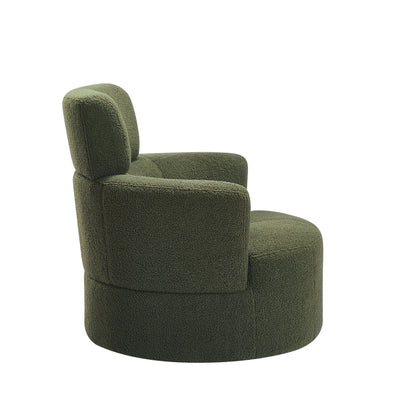 Roomfitters 360Â° Upholstered Swivel Barrel Accent Chair with Adjustable Headrest for Living Room