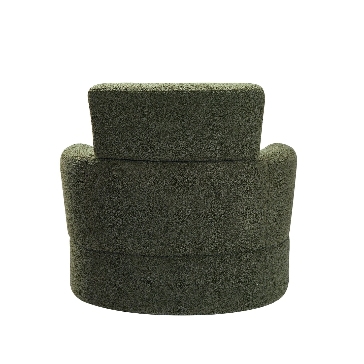 Roomfitters 360Â° Upholstered Swivel Barrel Accent Chair with Adjustable Headrest for Living Room