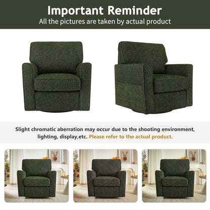 Roomfitters 360Â° Upholstered Swivel Barrel Armchair Accent Chair with Side Pockets for Living Room Bedroom Office Hotel